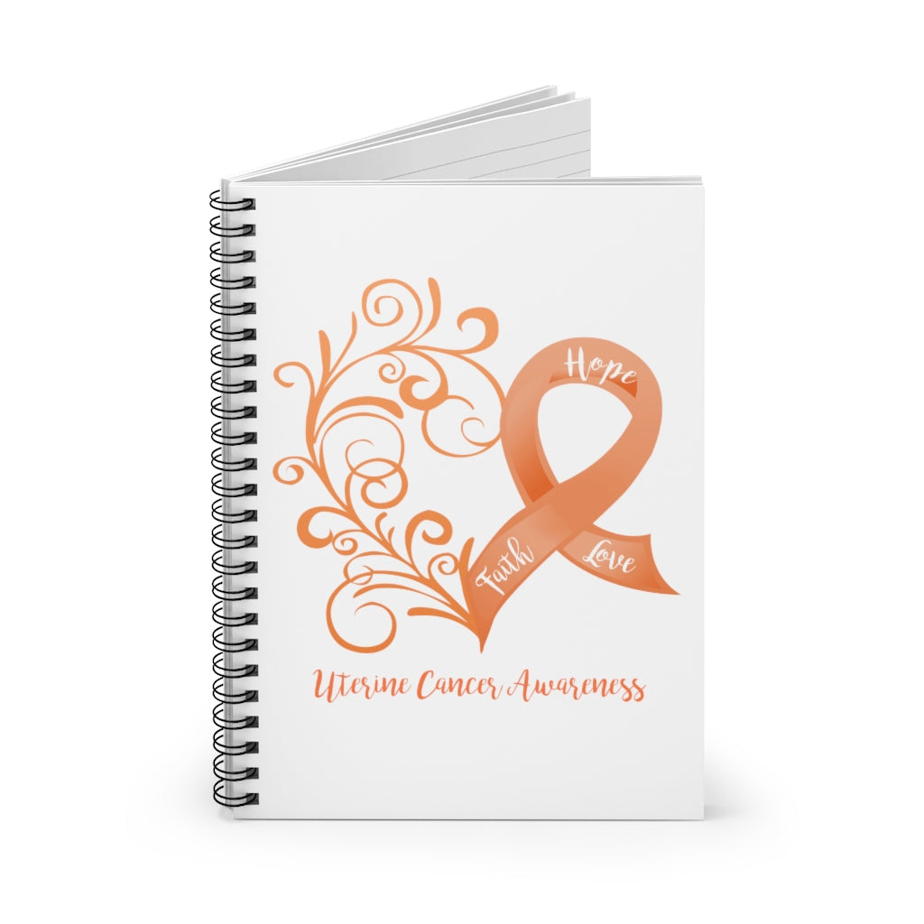 Uterine Cancer Awareness Spiral Journal - Ruled Line