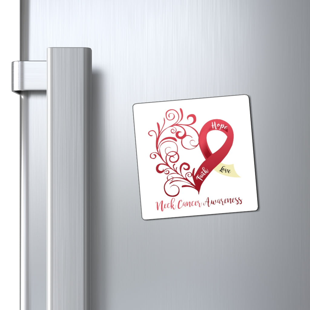 Neck Cancer Awareness Magnet (White Background) (3 Sizes Available)