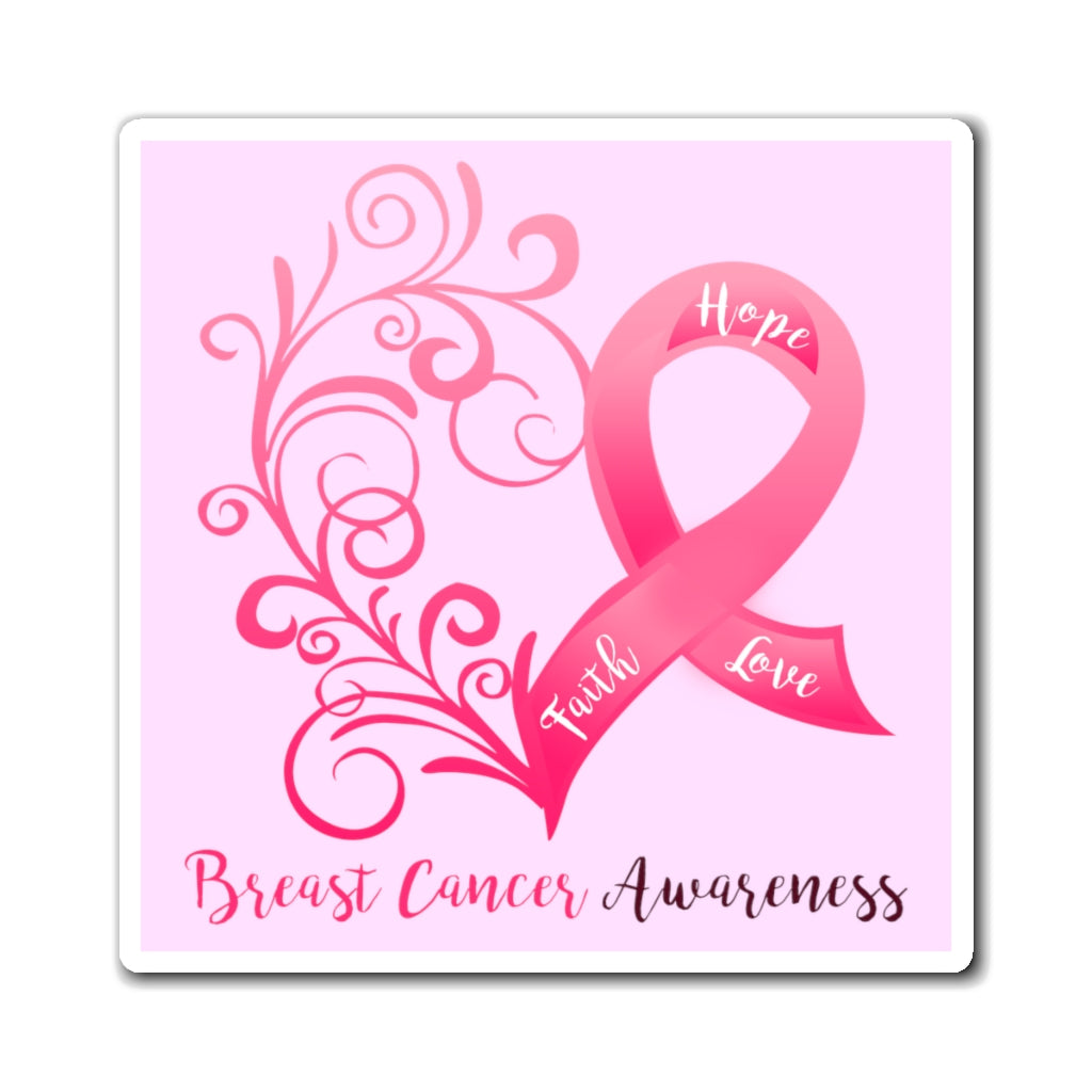 Breast Cancer Awareness Magnet (Pink Background) (3 Sizes Available)