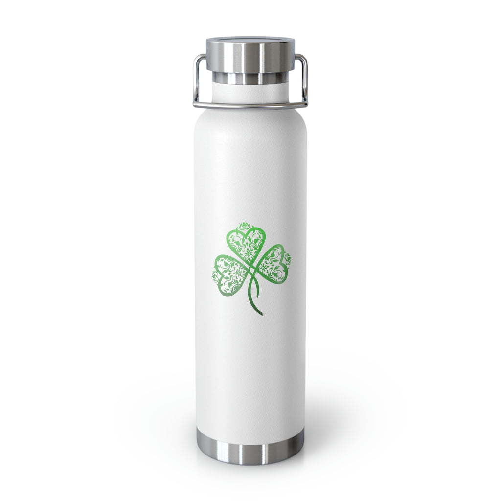 St. Patrick's Day Filigree Shamrock Copper Vacuum Insulated Bottle, 22oz - Several Colors Available