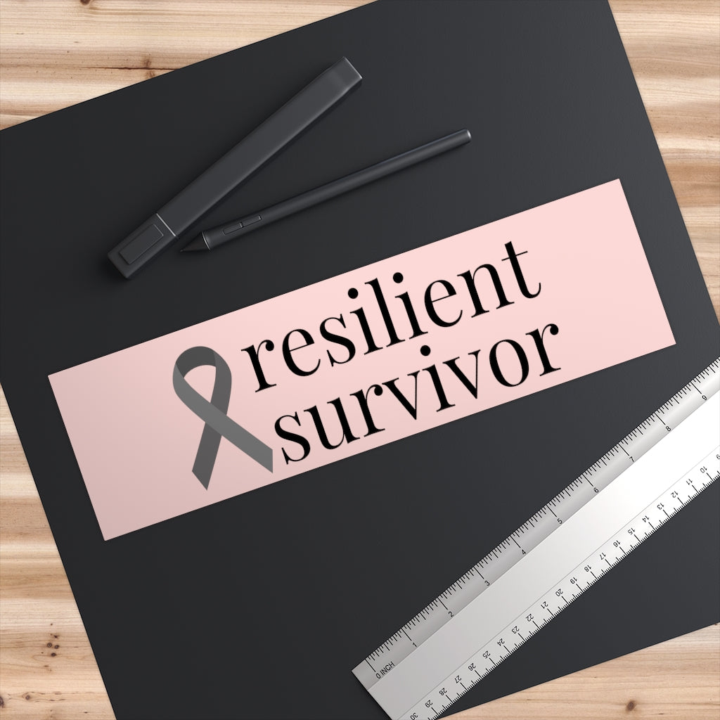 Brain Cancer "resilient survivor" Bumper Sticker