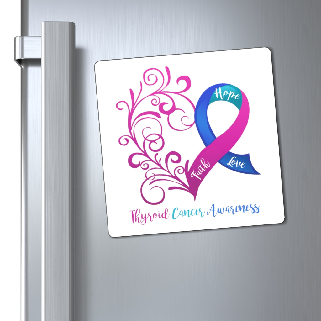 Thyroid Cancer Awareness Magnet (White Background) (3 Sizes Available)