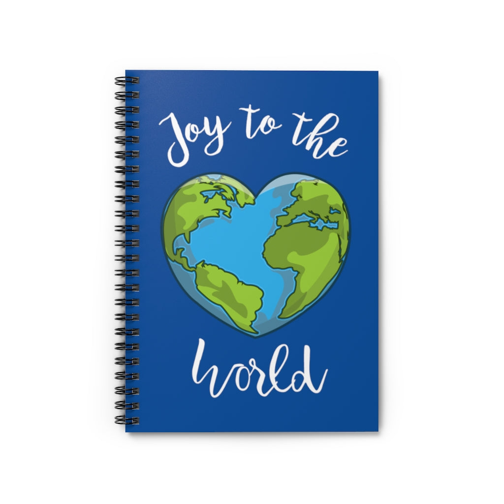 Joy to the World Royal Blue Spiral Journal - Ruled Line