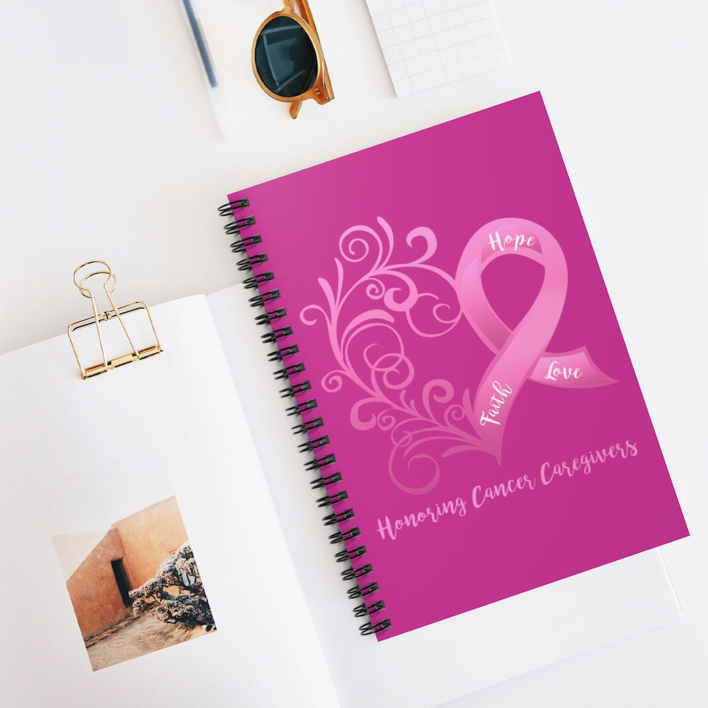 Honoring Cancer Caregivers Plum Spiral Journal - Ruled Line