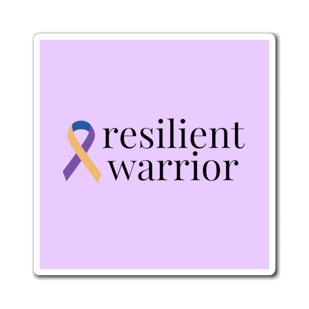 Bladder Cancer "resilient warrior" Magnet (Light Blue) (3 Sizes Available)