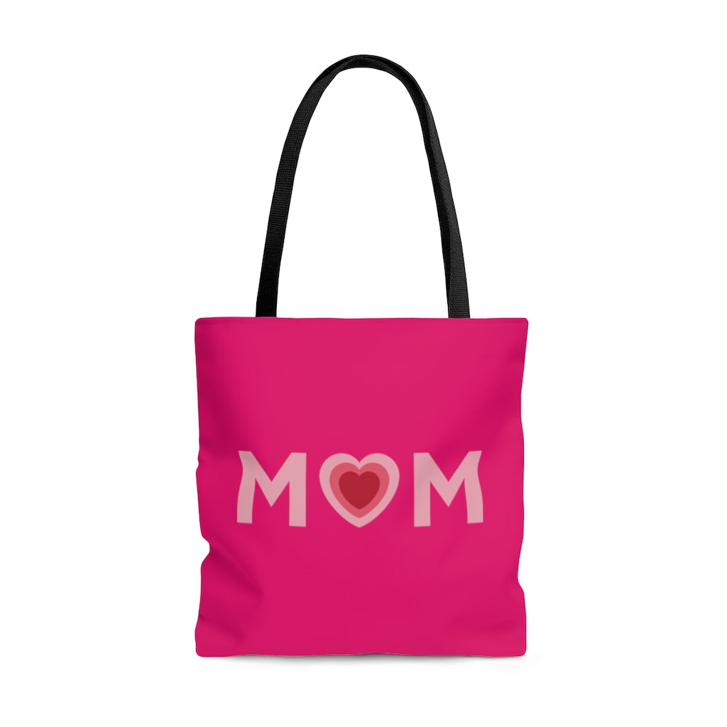Mom Heart Large "Raspberry" Tote Bag (Dual Sided Design)
