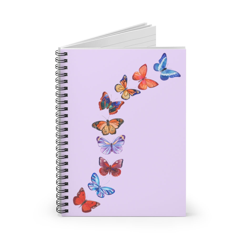 Butterflies in Flight Spiral Lavender Journal - Ruled Line