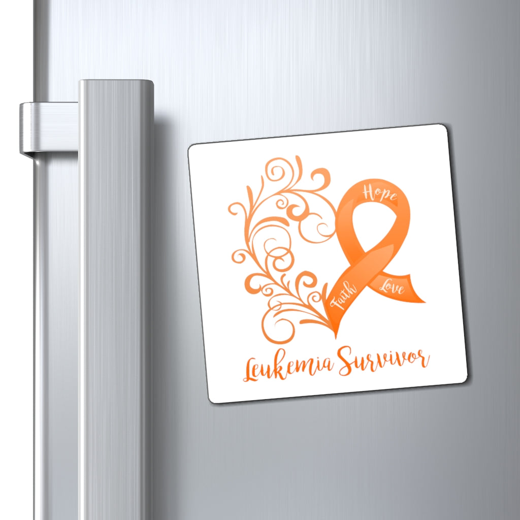 Leukemia Survivor Orange Magnet (3 Sizes Available)