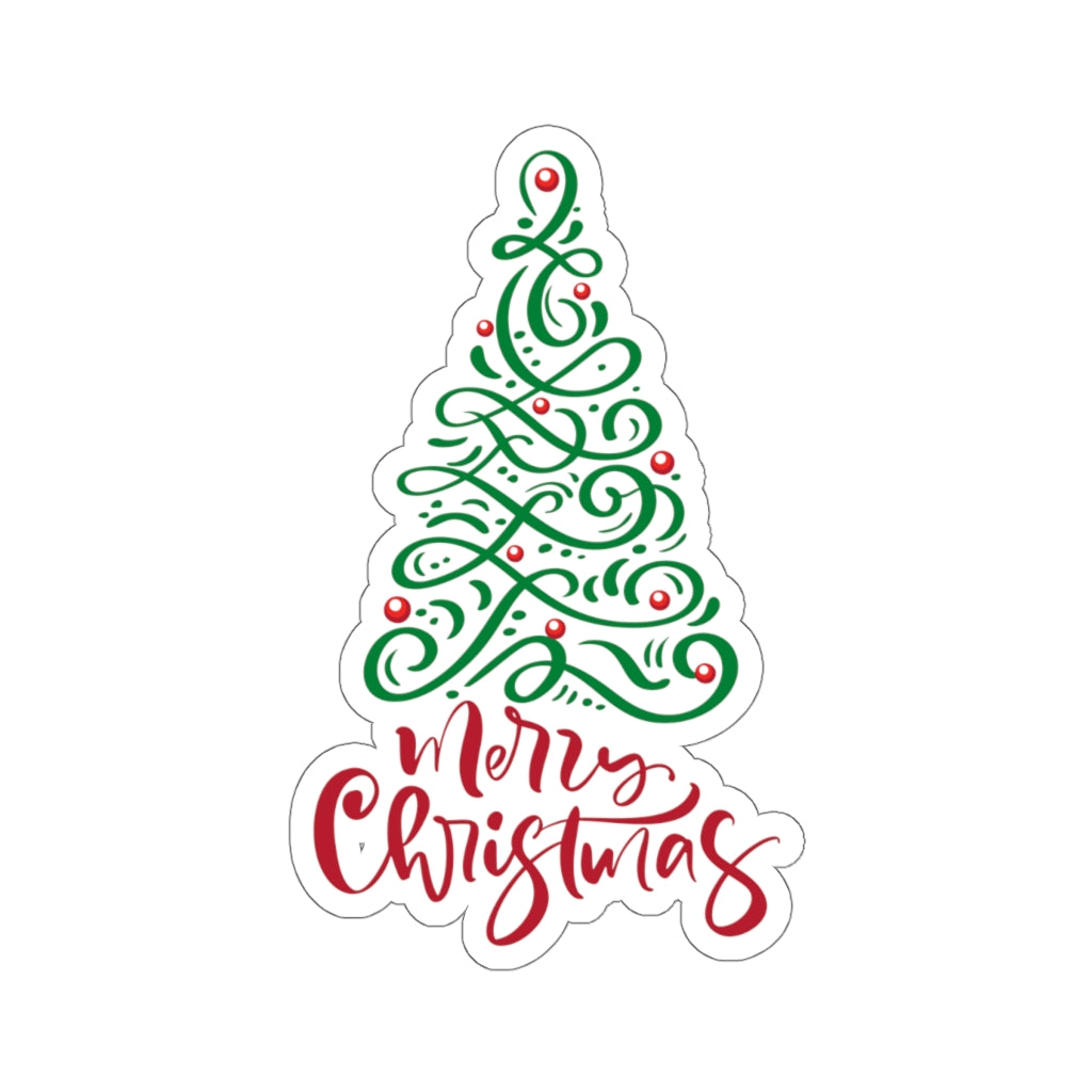 Filigree Christmas Tree Sticker (3 x 3)