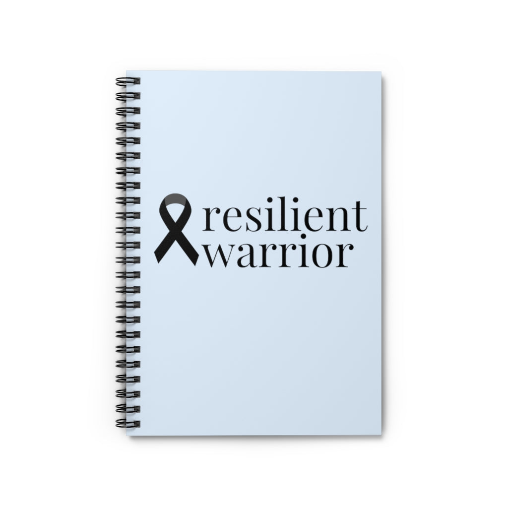 Melanoma & Skin Cancer resilient warrior "Light Blue" Spiral Journal - Ruled Line