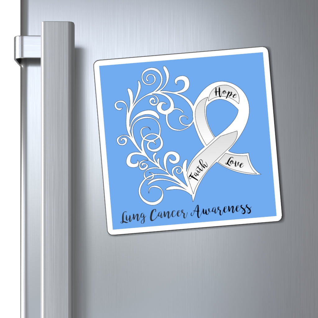 Lung Cancer Awareness Magnet (Light Blue) (3 Sizes Available)