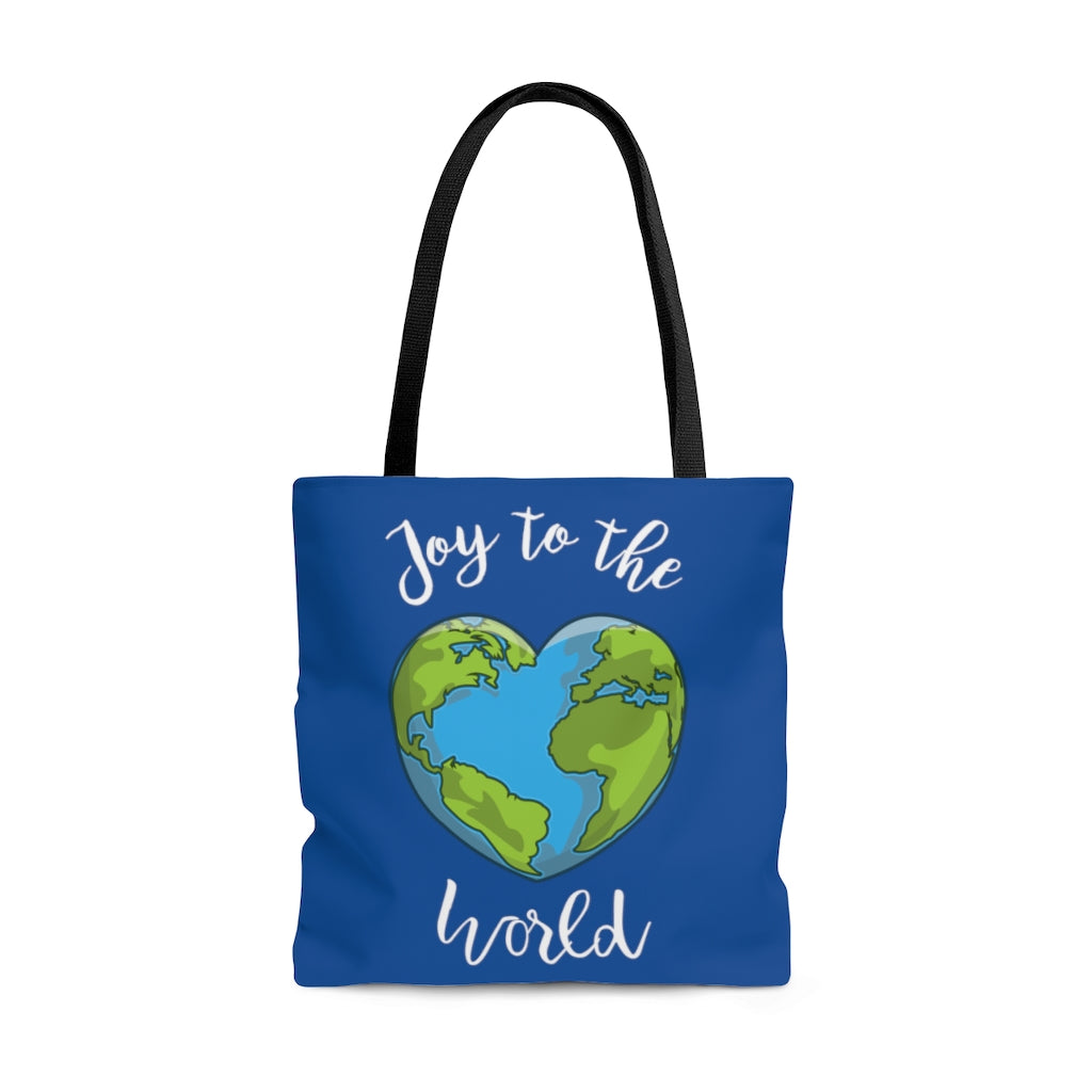 Joy to the World Royal Blue Tote Bag (Dual-Sided Design)