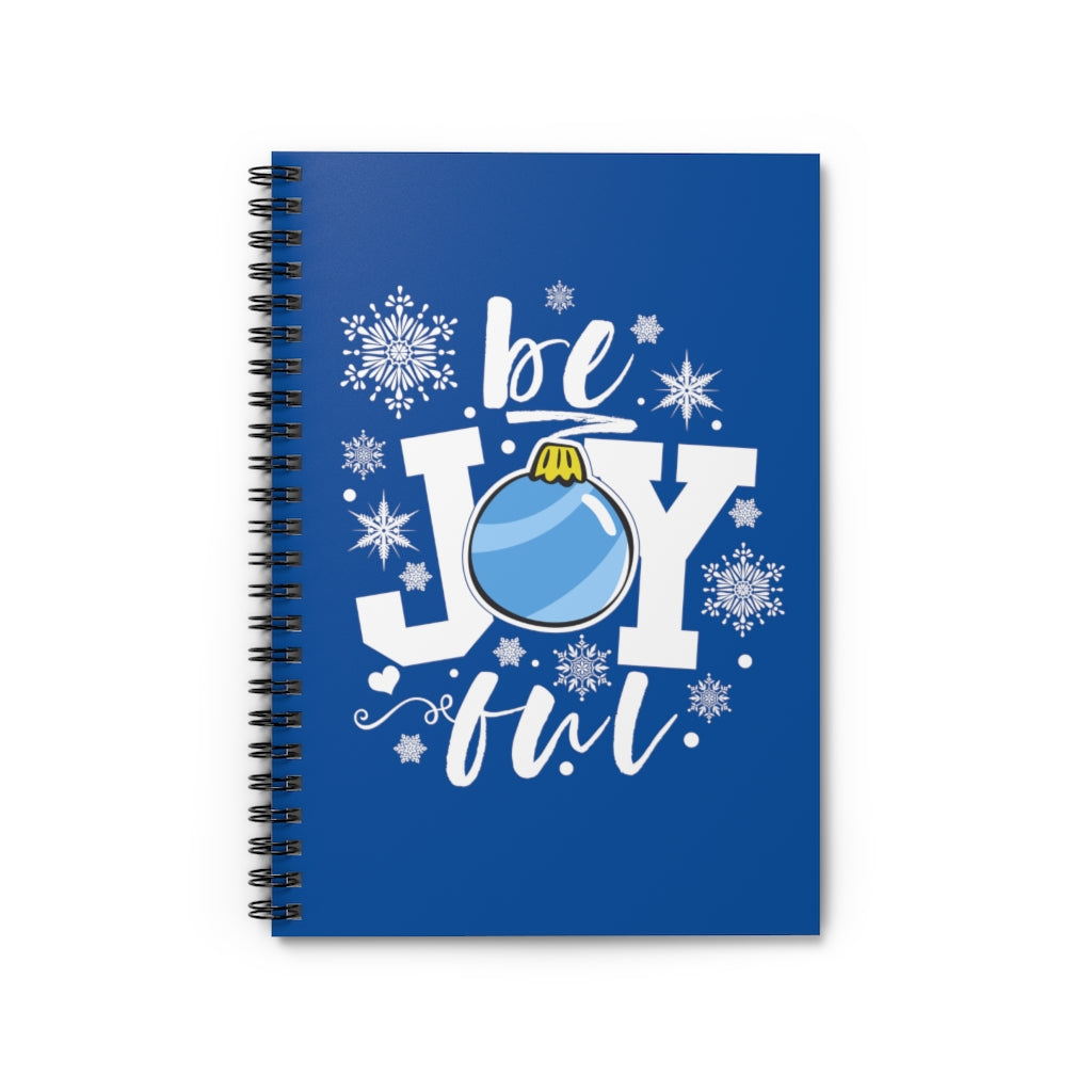 be Joyful Ornament Royal Blue Spiral Journal - Ruled Line