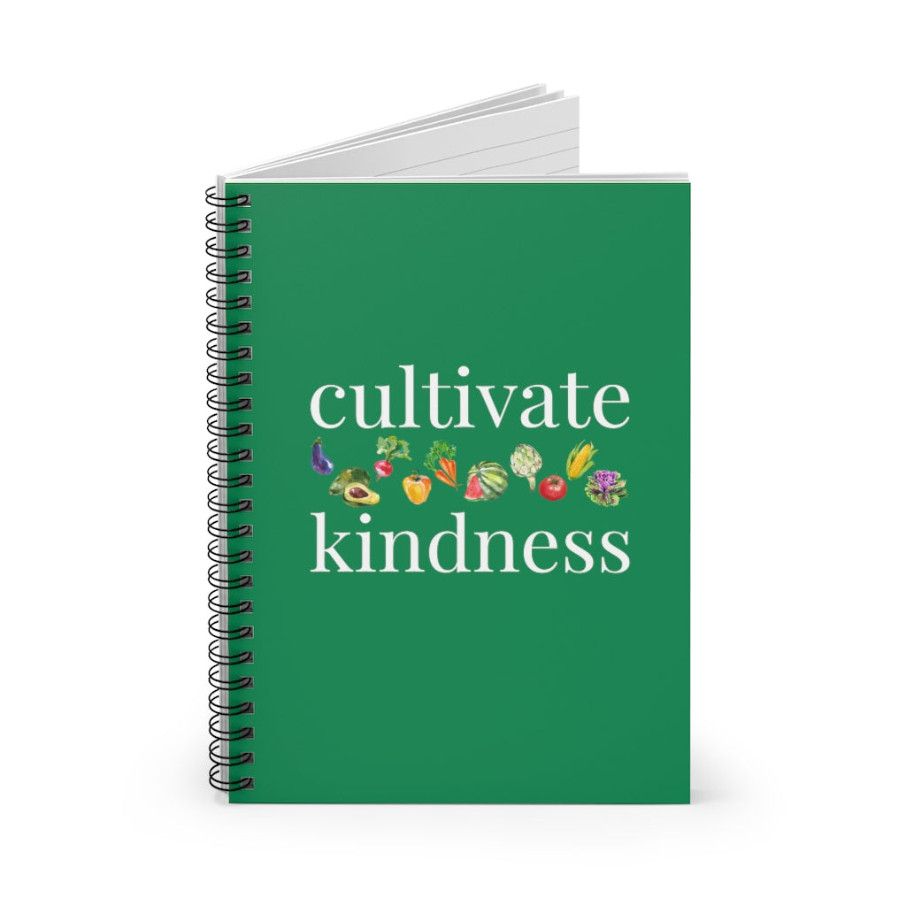 cultivate kindness Kelly Green Spiral Journal - Ruled Line