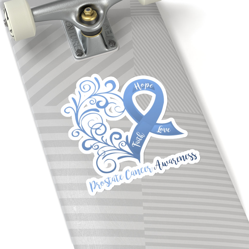 Prostate Cancer Awareness Heart Car Sticker (6 X 6)