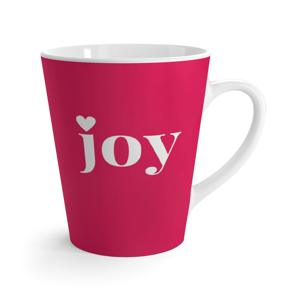 joy Heart Raspberry Latte Mug (12 oz.) (Dual-Sided Design)