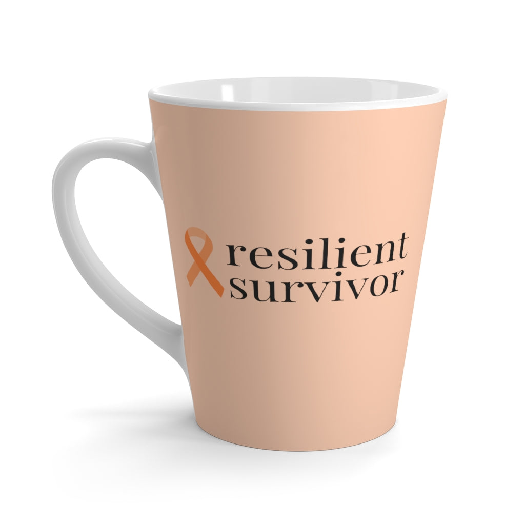 Leukemia Resilient Survivor Ribbon Orange Latte Mug (12 oz.)