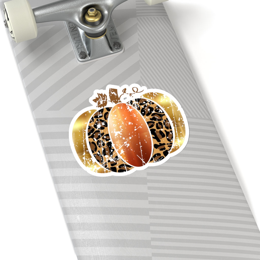 Leopard Bronze Pumpkin Car Sticker (6 X 6)
