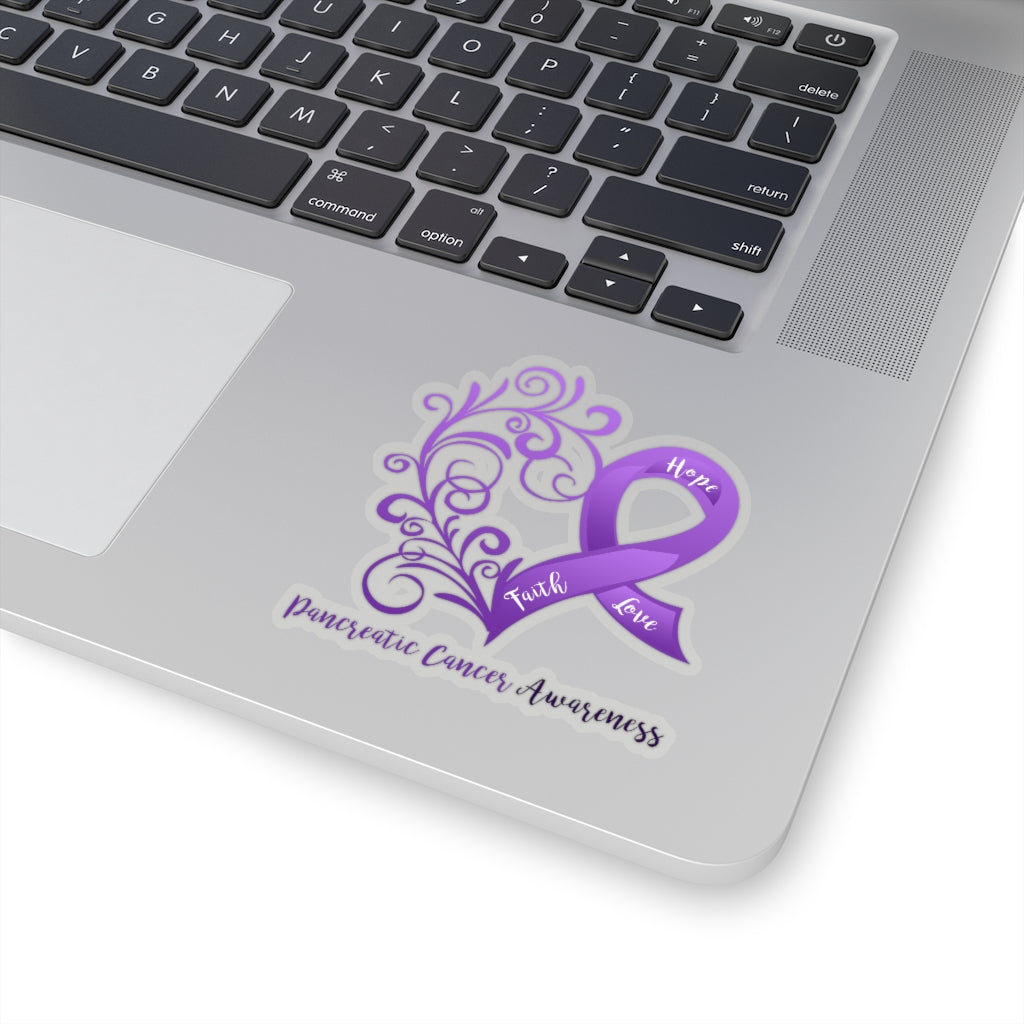 Pancreatic Cancer Awareness Heart Sticker (3 x 3)