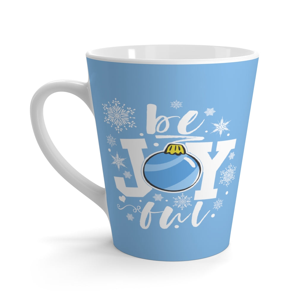 be Joyful Ornament Light Blue Latte Mug (12 oz.)