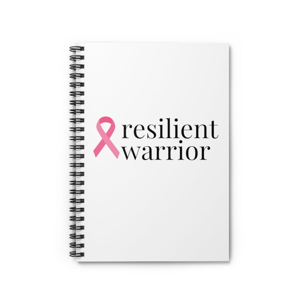 Breast Cancer resilient warrior Spiral Journal - Ruled Line
