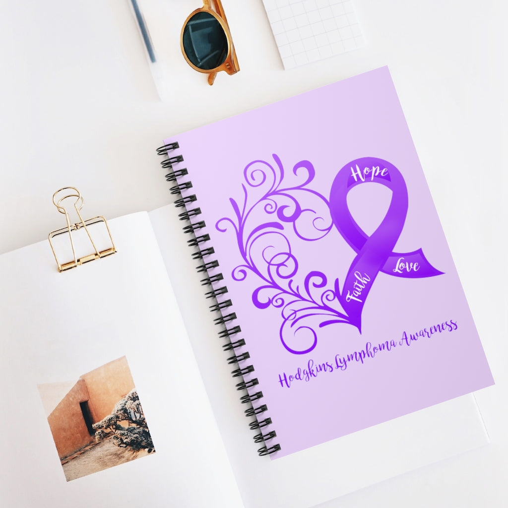 Hodgkins Lymphoma Awareness Lavender Spiral Journal - Ruled Line