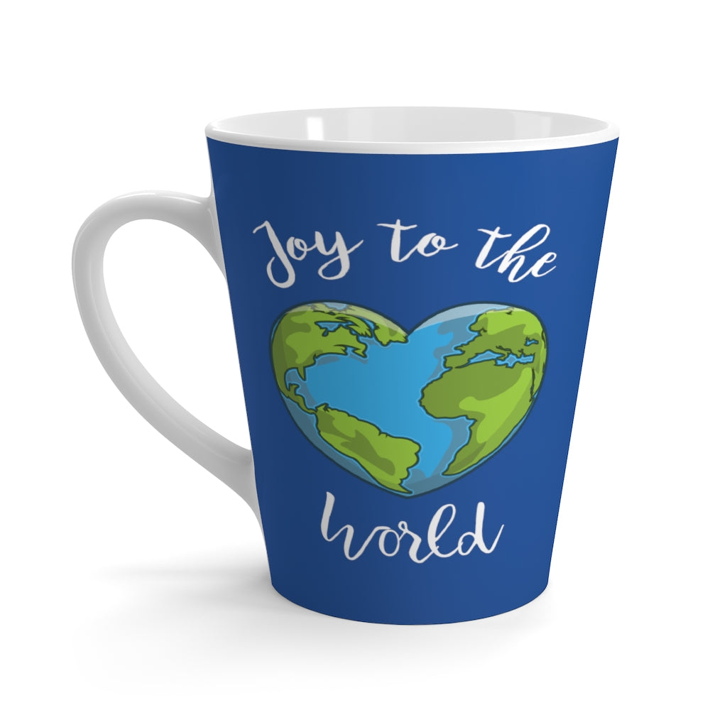 Joy to the World Royal Blue Latte Mug (12 oz.)