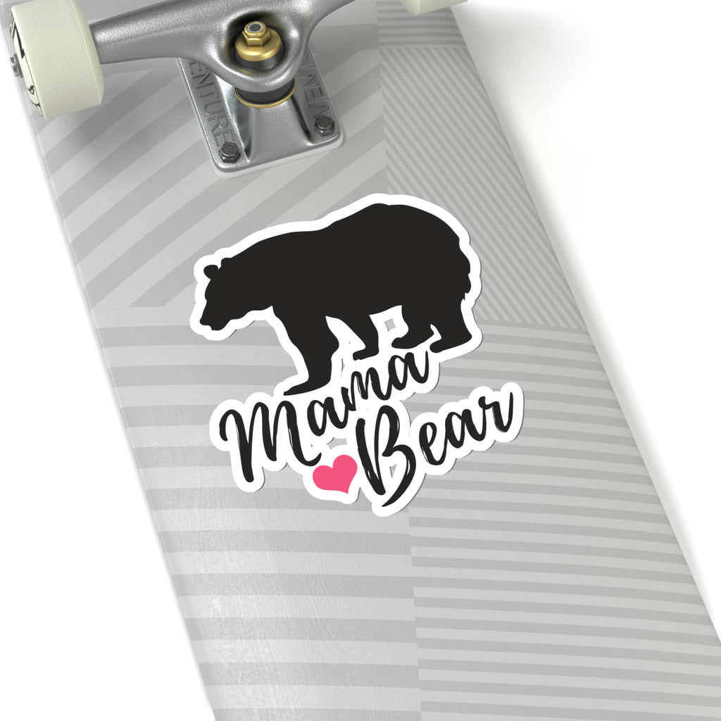 Mama Bear Script Heart Car Sticker (6 X 6)