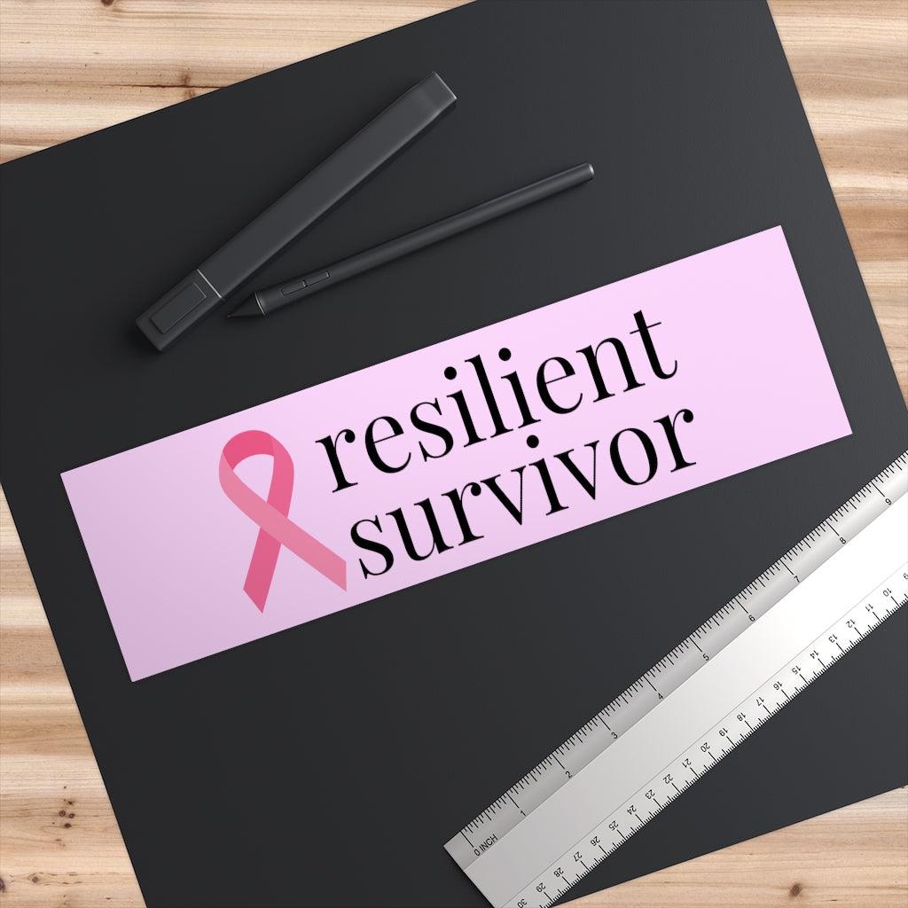 Breast Cancer resilient survivor Bumper Sticker (Pink)