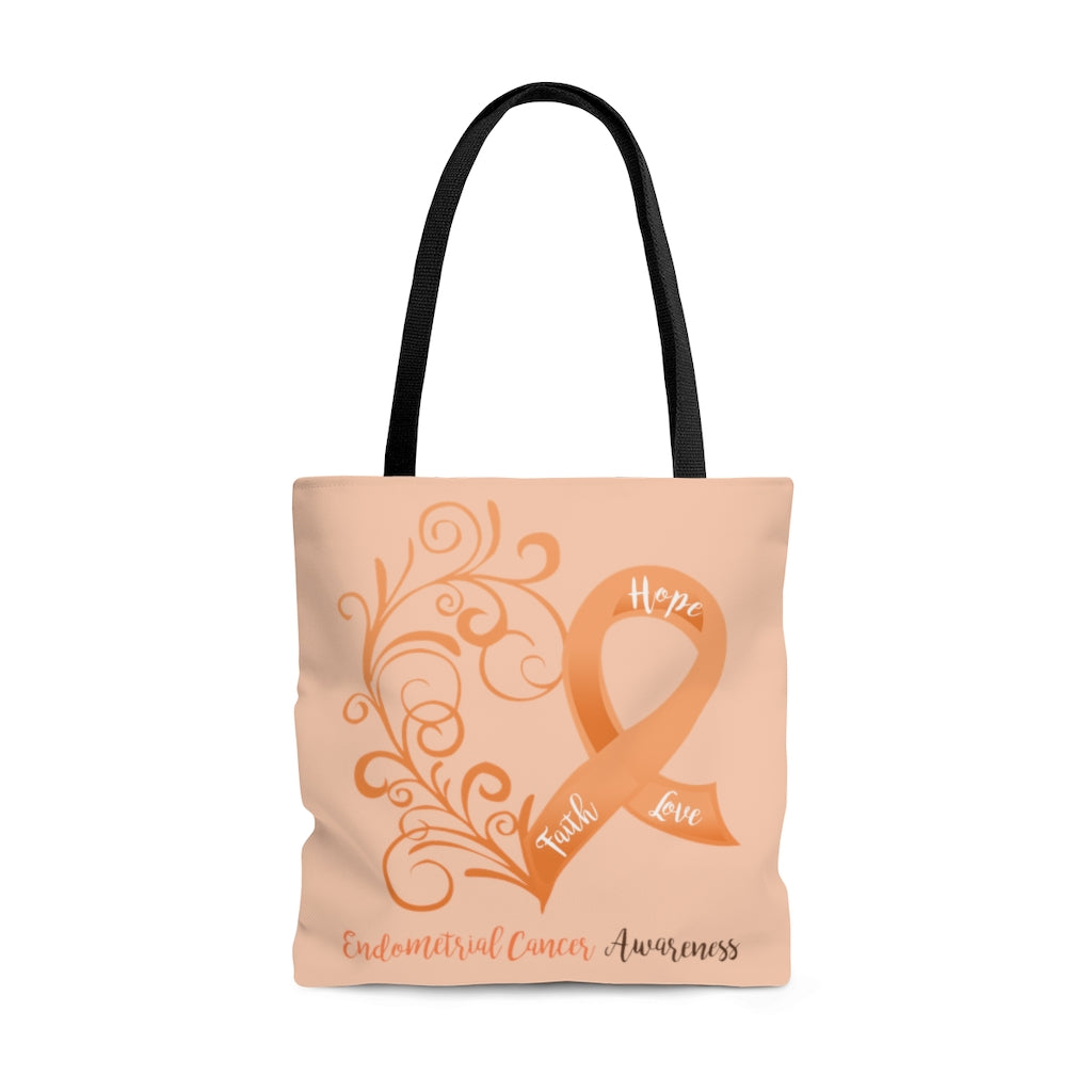 Endometrial Cancer Awareness Large Tote Bag (Dual-Sided Design)