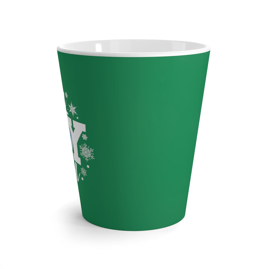 be Joyful Ornament Snowflakes Holiday Green Latte Mug (12 oz.)