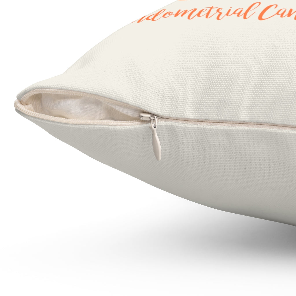 Endometrial Cancer Awareness "Natural" Square Pillow (20 X 20)