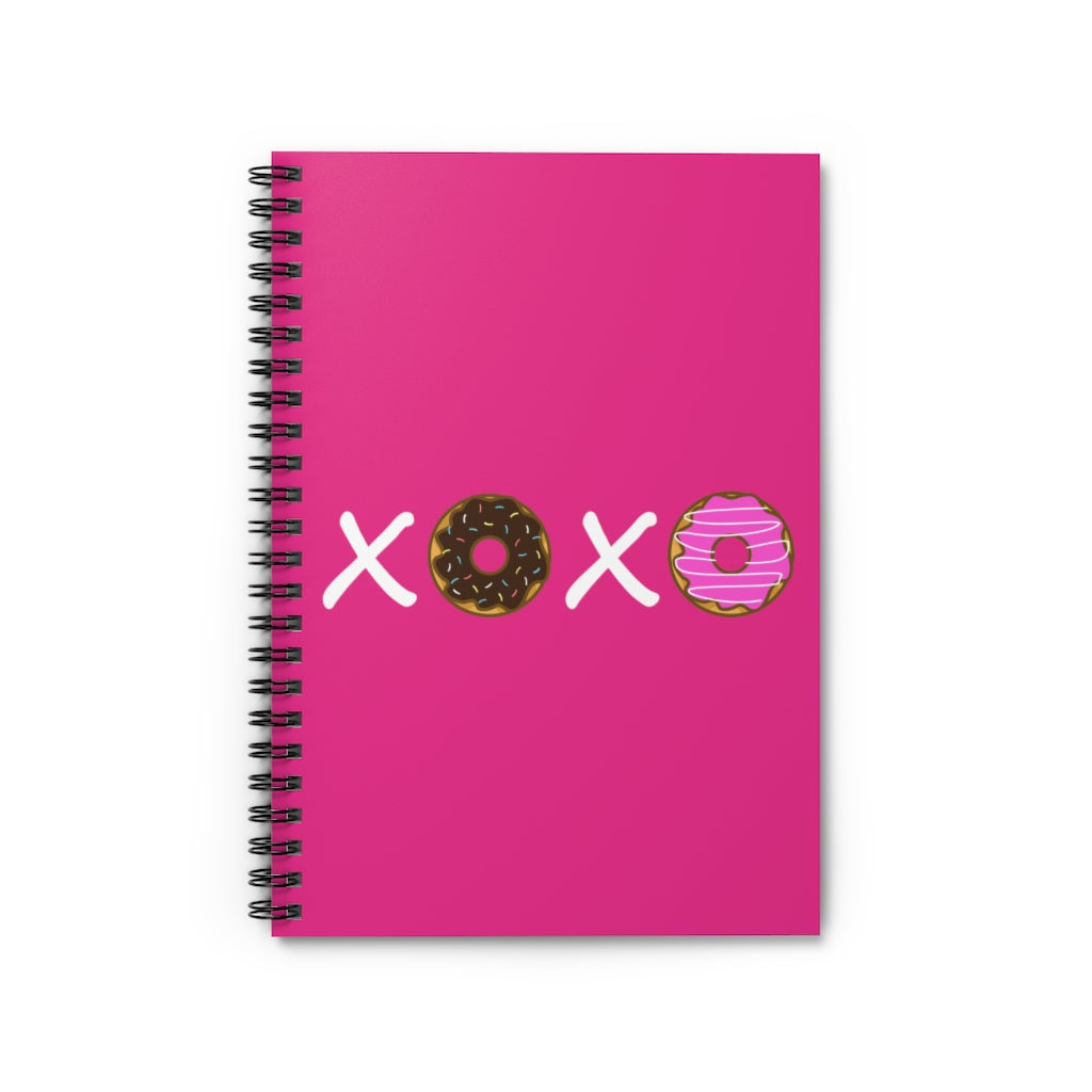 XOXO Donuts Raspberry Spiral Journal - Ruled Line