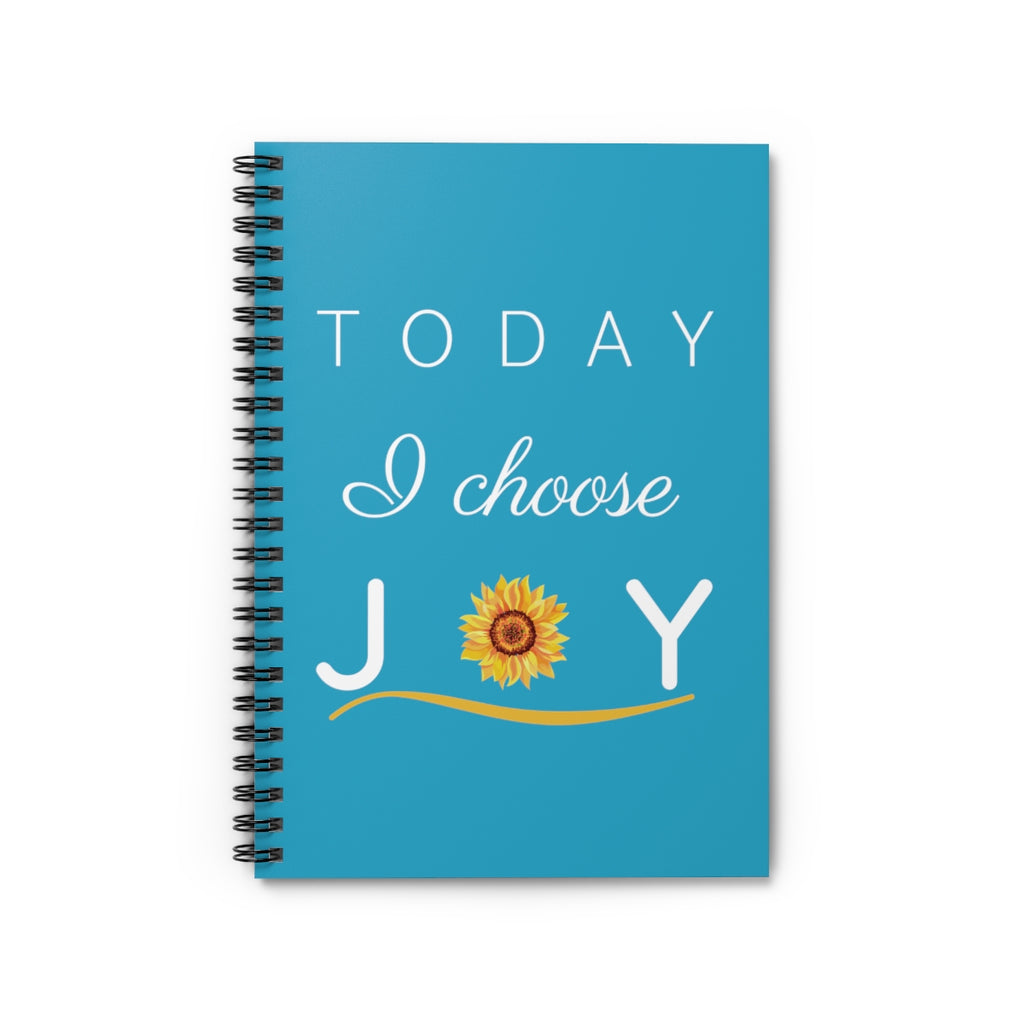 "Today I Choose Joy" Aqua Spiral Journal - Ruled Line