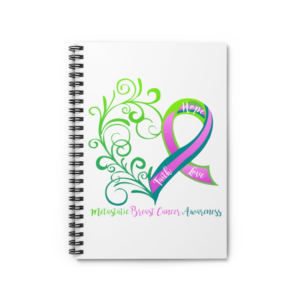 Metastatic Breast Cancer Awareness Spiral Journal - Ruled Line