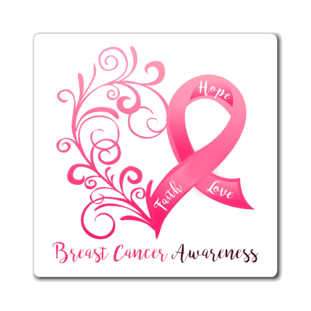 Breast Cancer Awareness Magnet (White Background) (3 Sizes Available)
