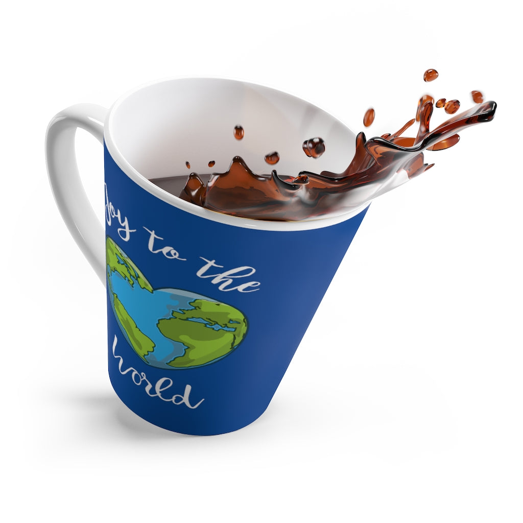 Joy to the World Royal Blue Latte Mug (12 oz.)