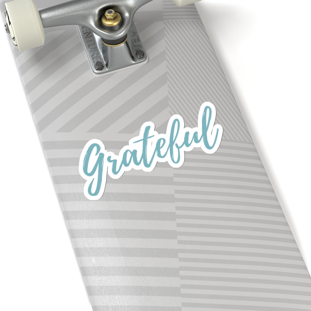 Grateful Script Car Sticker (6 X 6)