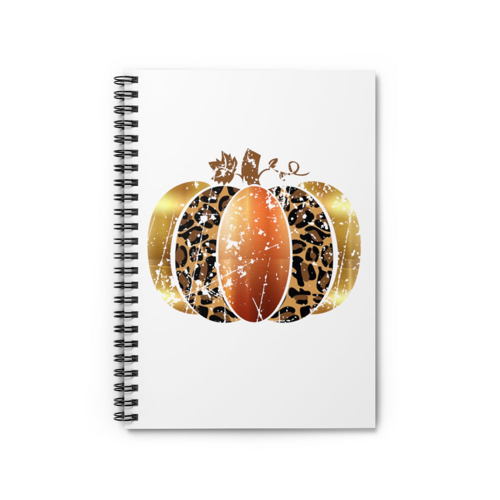 Leopard Bronze Pumpkin Spiral Journal - Ruled Line