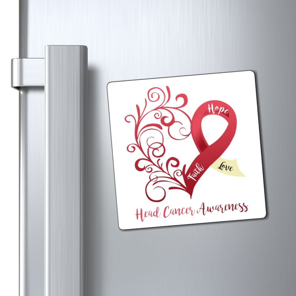 Head Cancer Awareness Magnet (White Background) (3 Sizes Available)