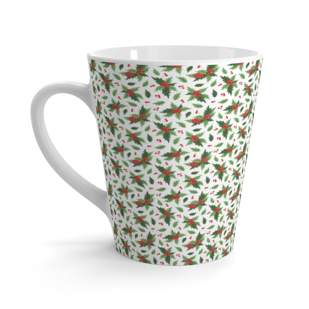Christmas Holly Latte Mug (12 oz.)