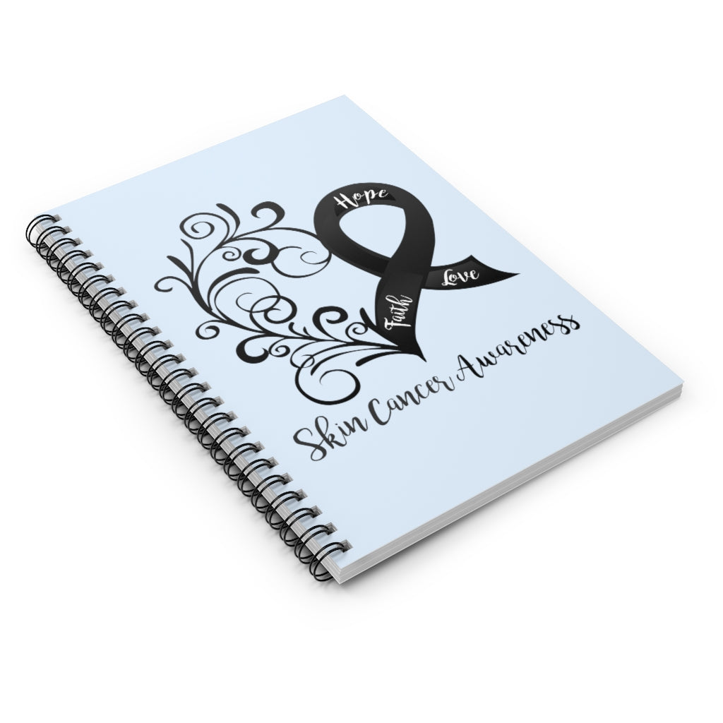 Skin Cancer Awareness Light Blue Spiral Journal - Ruled Line
