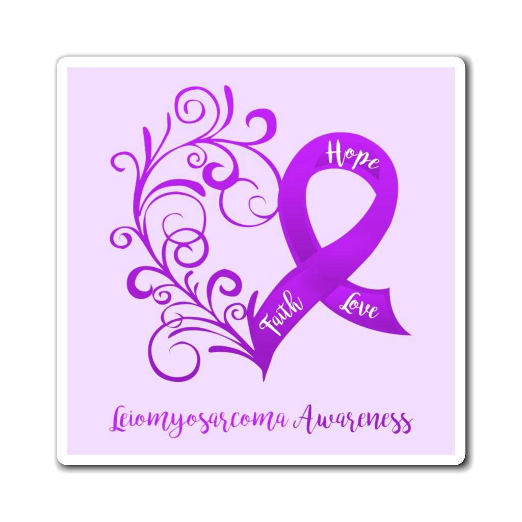 Leiomyosarcoma Awareness Magnet (Lavender Background) (3 Sizes Available)