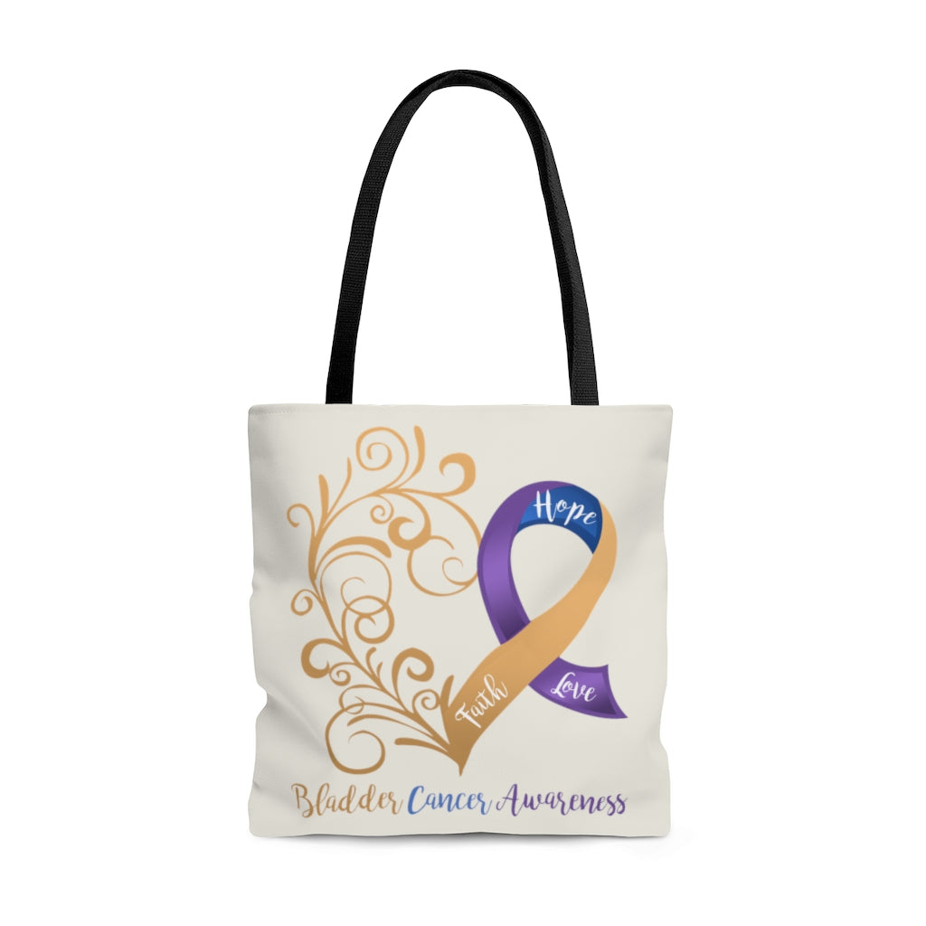 Bladder Cancer Awareness Large "Natural" Tote Bag (Dual Sided Design)
