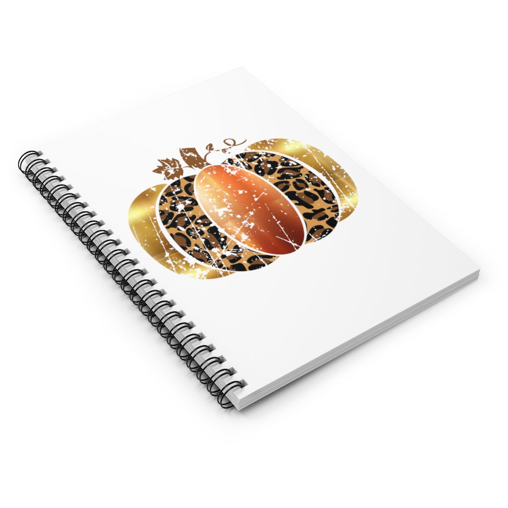 Leopard Bronze Pumpkin Spiral Journal - Ruled Line