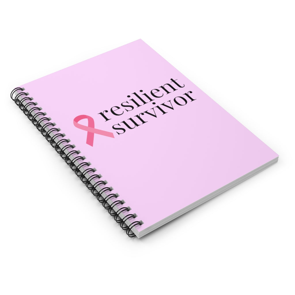 Breast Cancer resilient survivor Spiral Journal - Ruled Line (Pink)