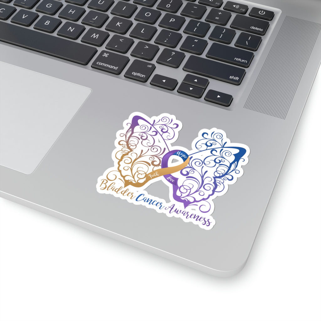 Bladder Cancer Awareness Butterfly Kiss-Cut Sticker (3x3)