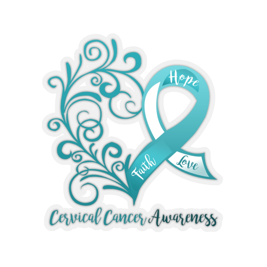 Cervical Cancer Awareness Heart Sticker