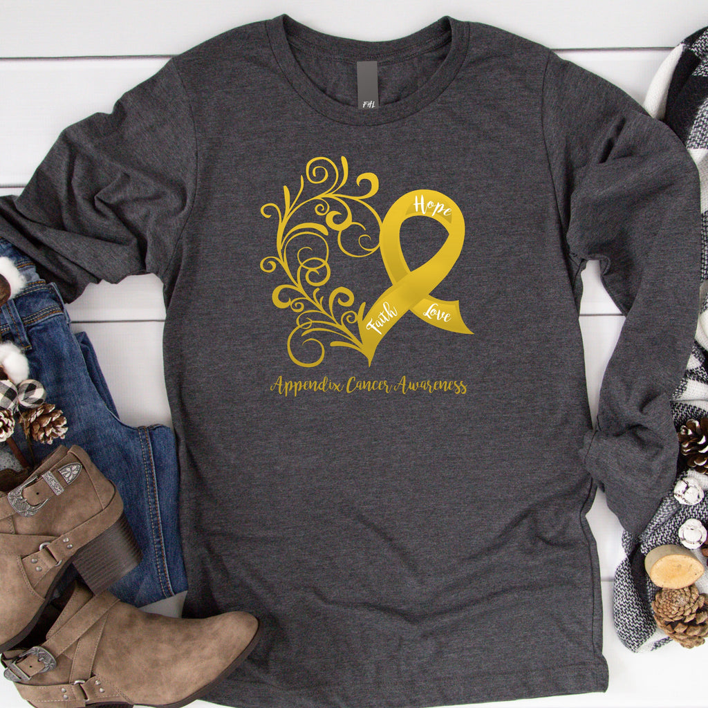 Appendix Cancer Awareness Long Sleeve Tee (Several Colors Available)