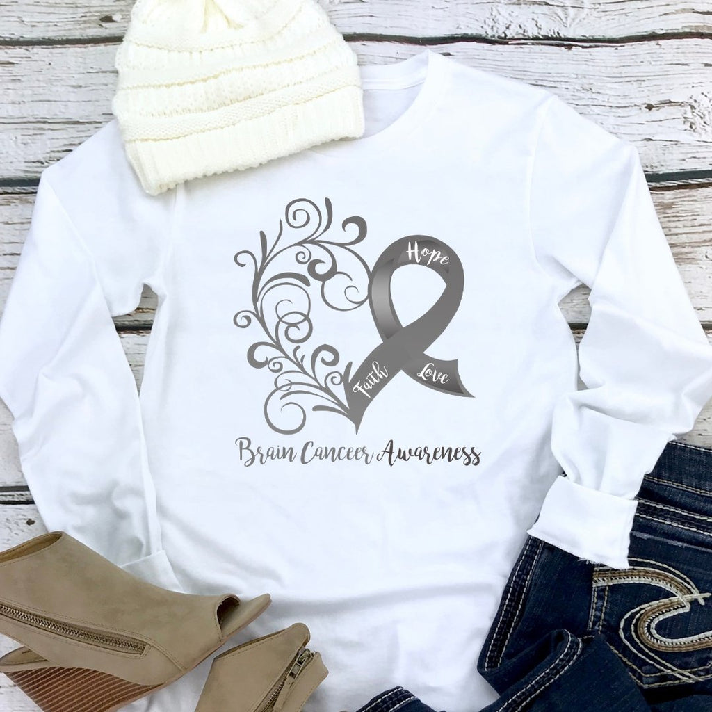 Brain Cancer Awareness Long Sleeve Tee (Several Colors Available)